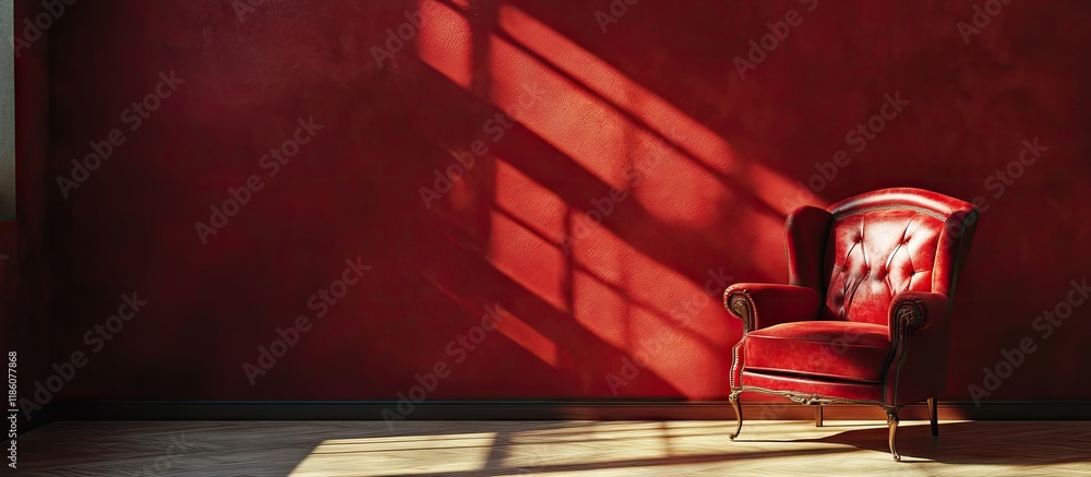 Poster crimson wall. with copy space image. place for adding text or design