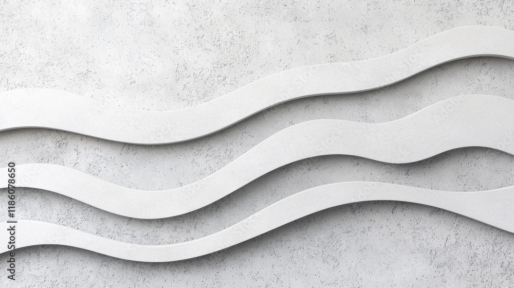 Poster abstract white wave pattern on concrete texture background