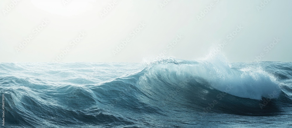 Aufkleber Wave against a sea and ocean backdrop. with copy space image. Place for adding text or design