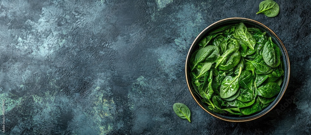 Aufkleber canned spinach is a healthy meal option or snack on the table with copy space for a food background 