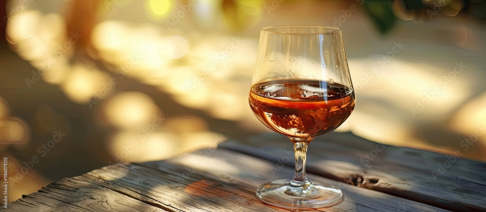 Poster Cup of Sherry wine in Jerez. with copy space image. Place for adding text or design