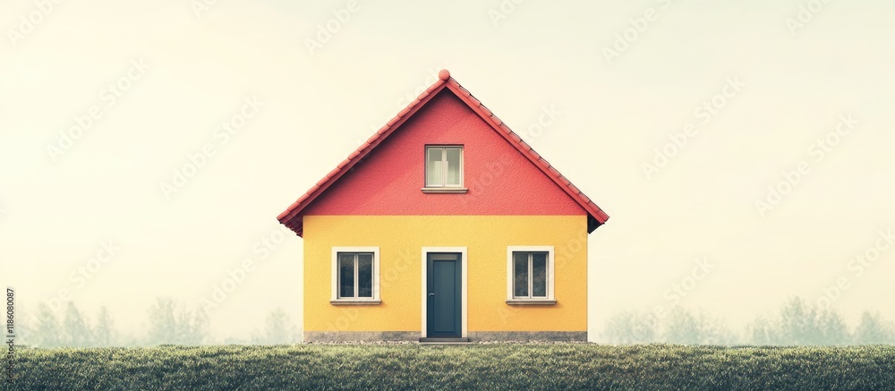 Aufkleber house image. with copy space image. Place for adding text or design