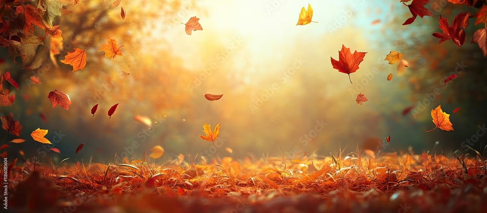 Poster fall background. with copy space image. place for adding text or design