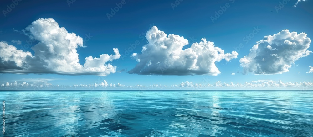 Poster stunning blue sky and azure sea. with copy space image. Place for adding text or design