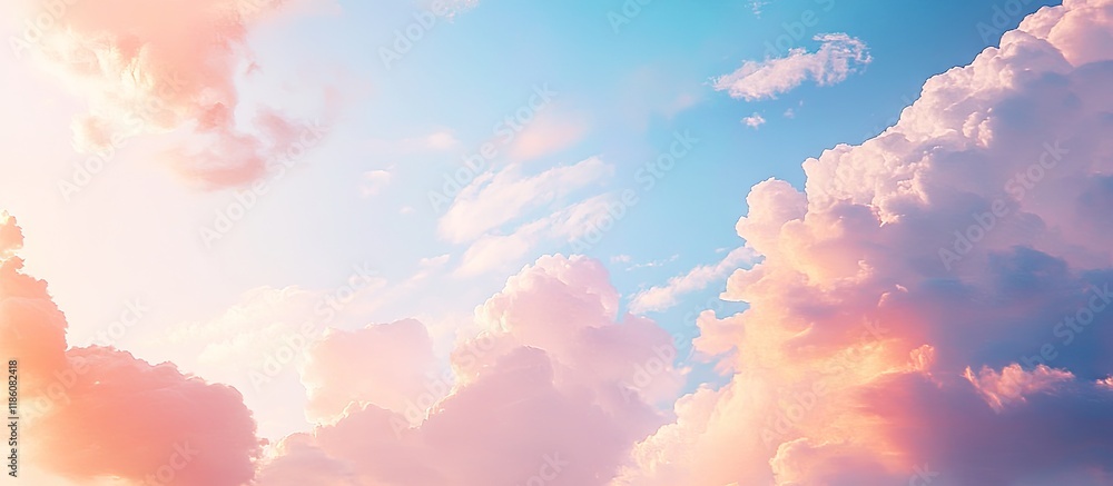 Aufkleber Picture of the sky featuring clouds. with copy space image. Place for adding text or design