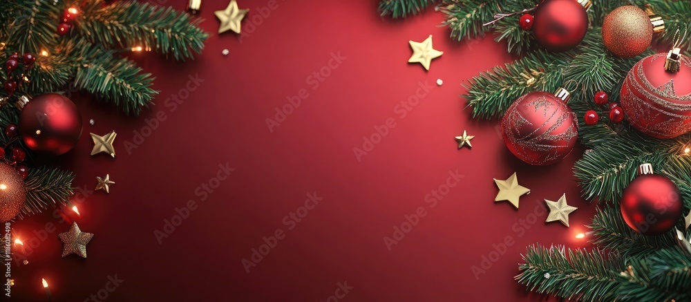 Fototapete background with christmas decorations. with copy space image. place for adding text or design