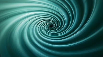Fototapeta premium The image shows an abstract teal spiral vortex that draws the eye inwards towards a dark center.