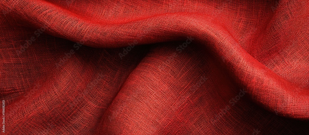 Leinwandbilder red natural linen fabric texture. with copy space image. place for adding text or design