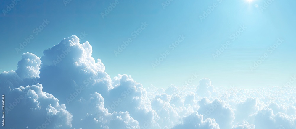 Fototapete Clouds in the sky that is blue. with copy space image. Place for adding text or design
