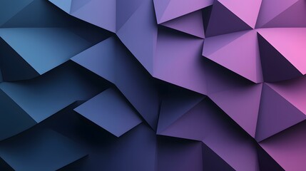 An abstract image featuring a complex arrangement of dark blue and purple polygons, creating a three-dimensional, textured effect.