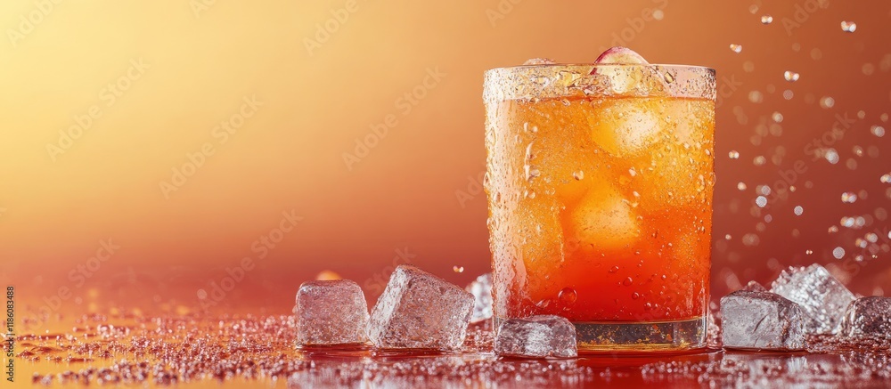 Fototapete tamarind juice with ice cubes a tasty and healthy beverage. with copy space image. place for adding 