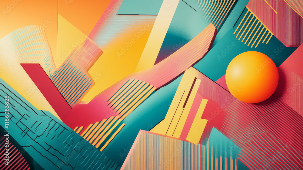 Poster y2k colorful abstract shape and grid. vector illustration set of simple geometric forms and symbols.