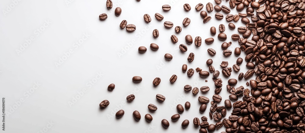 Poster coffee beans seeds and roasted coffee for espresso and cappuccinos. with copy space image. place for