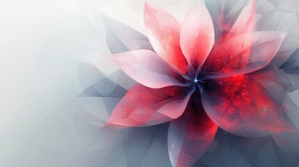 Fototapeta premium Abstract red and gray flower blossom.