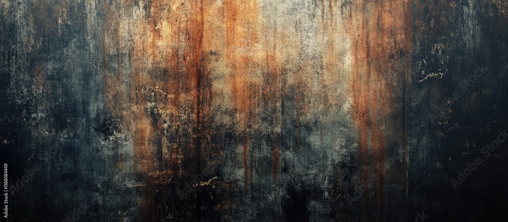 Aufkleber dark rusty appearance wall abstract grunge backdrop. with copy space image. Place for adding text or design