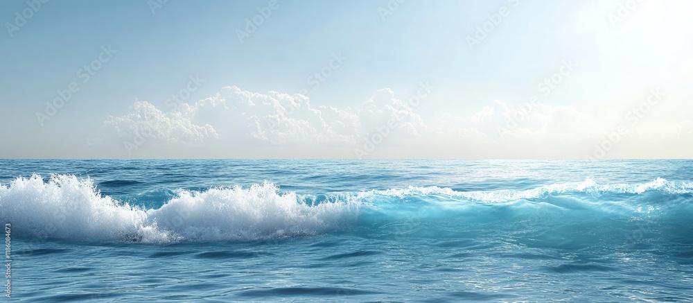 Aufkleber Wave against a sea and ocean backdrop. with copy space image. Place for adding text or design