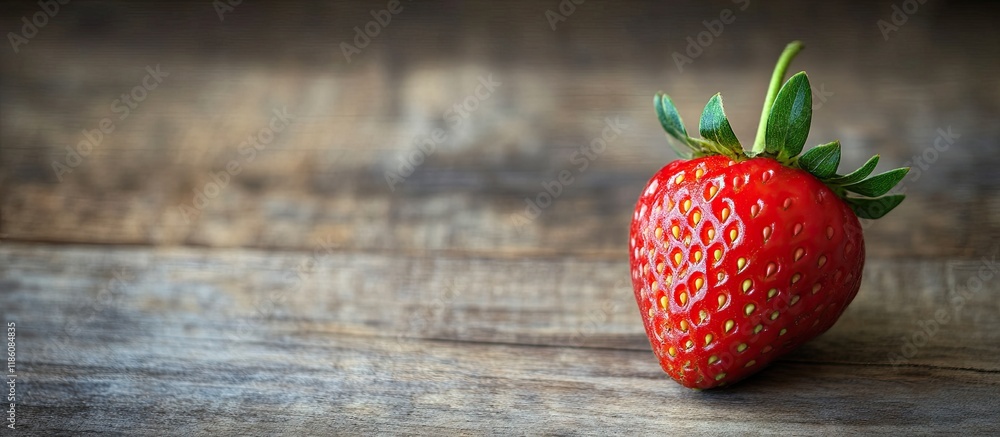 Poster strawberry on a wooden background positioned horizontally. with copy space image. place for adding t