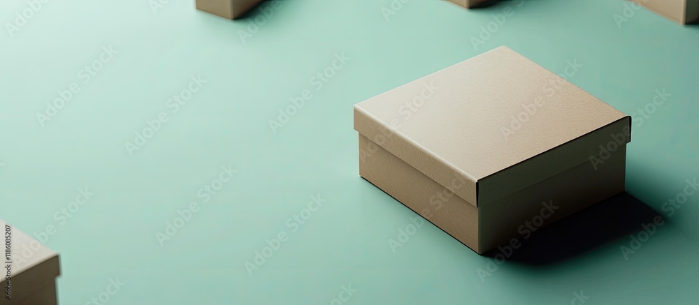 Aufkleber Mockup design area on a paper box. with copy space image. Place for adding text or design