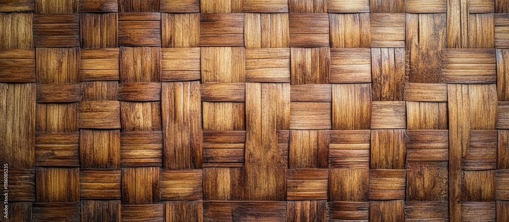 Poster Bamboo weave wood texture pattern background created from handmade craft baskets. with copy space image. Place for adding text or design