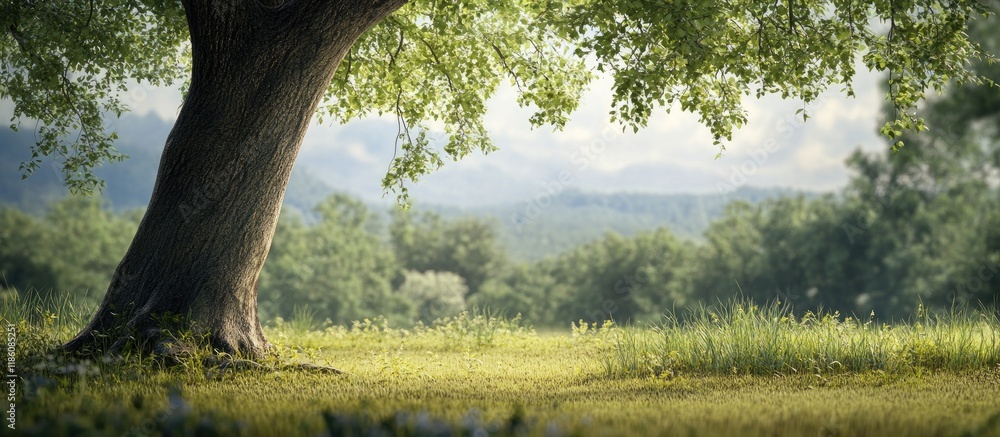 Leinwandbilder tree in the outdoor landscape. with copy space image. Place for adding text or design