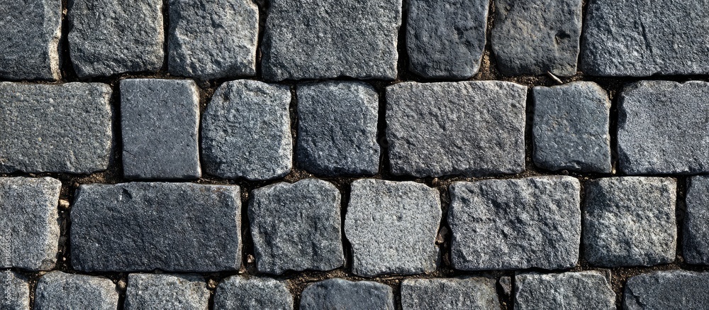 Aufkleber Gray square rock bricks on the pavement floor. with copy space image. Place for adding text or design