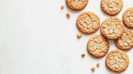 Dry round cracker cookies isolated on a white background