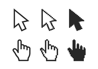 Pixel cursors icons stock illustration