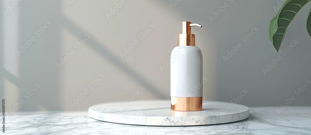 Aufkleber Cosmetic product bottle on a light grey background. with copy space image. Place for adding text or design