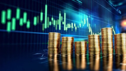 Stock market graph with an arrow pointing upwards symbolizing Employee Provident Fund, EPF account success, employee savings, and financial progress