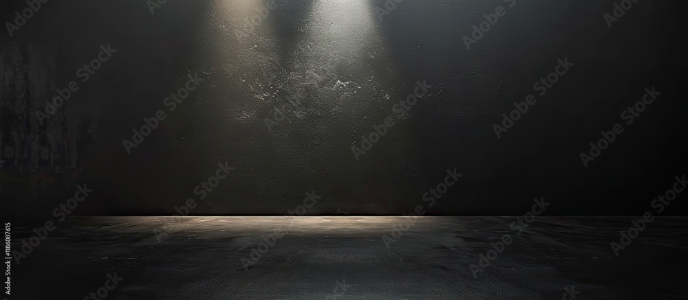 Leinwandbilder black paper texture or background featuring a spotlight dark wall backdrop wallpaper dark shade. wit