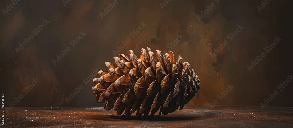 Poster still life image of a pinecone. with copy space image. place for adding text or design