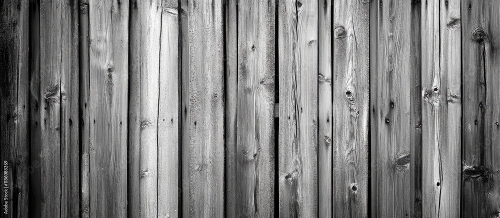 Leinwandbilder Wood fence background texture BW. with copy space image. Place for adding text or design