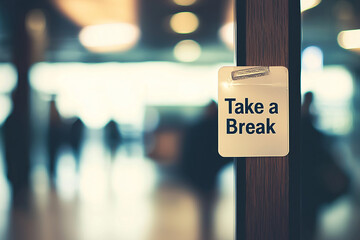 Take a break text focus on it with blurry background generated.AI