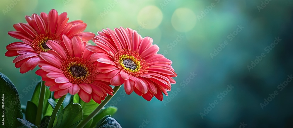 Aufkleber HDR gerbera daisies playful and quirky. with copy space image. Place for adding text or design