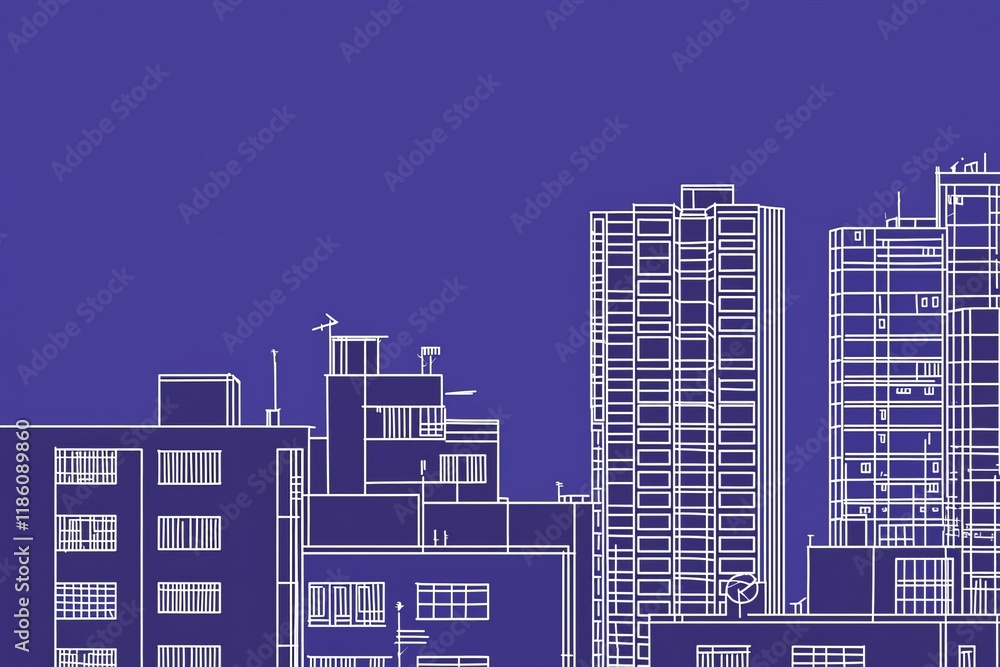 Poster an abstract illustration with subtle gray and white diagonal lines representing modern architecture 