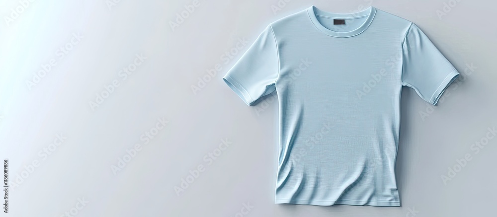 Aufkleber light blue blank t shirt on a white background. with copy space image. place for adding text or desi
