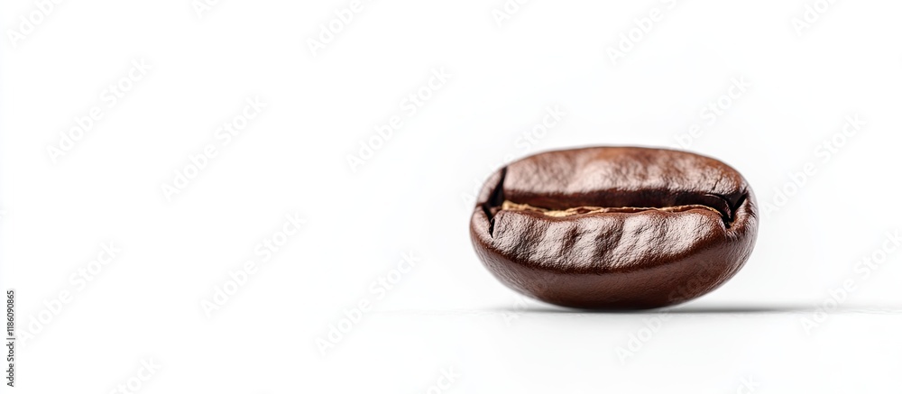 Aufkleber Coffee bean against a white background Blurred roasted coffee bean. with copy space image. Place for adding text or design