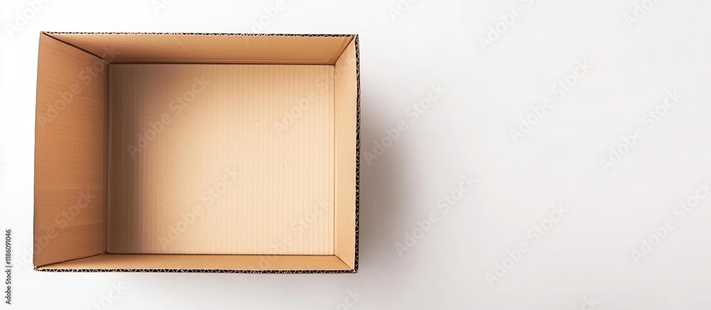 Fototapete an empty cardboard box on a white background. with copy space image. place for adding text or design