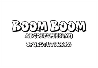 Boom Boom font for logo and headline. Isolated vector typeset