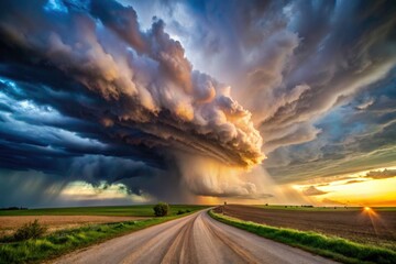 Low-light photography reveals a terrifying EF-3 tornado's destructive wall cloud in Kansas.