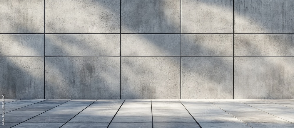 Poster Concrete block wall Gray backdrop of cement block wall. with copy space image. Place for adding text or design
