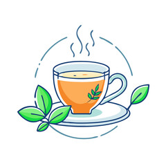 cup of herbal tea vector icon, singles awareness vector illustration - simple illustration of cup of herbal tea perfect for logos, and self love -themed designs.