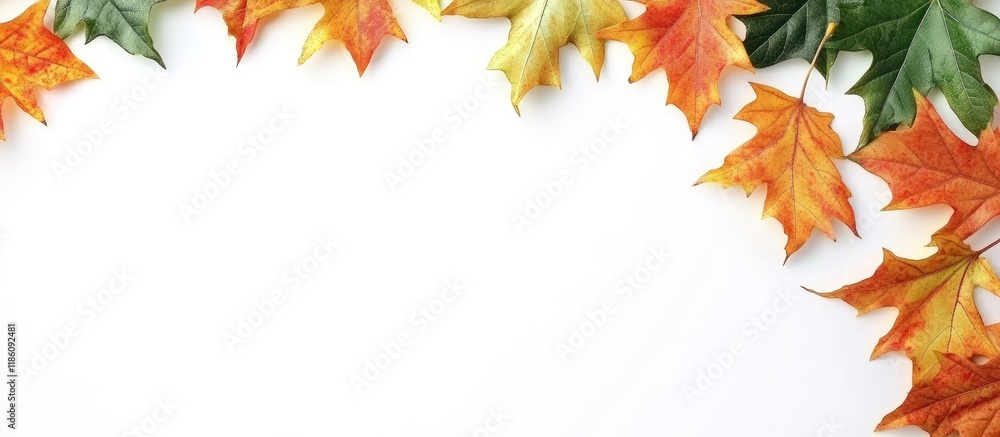 Poster maple leaves with room for text on a white background. with copy space image. place for adding text 