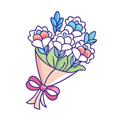 flower bouquet vector icon, singles awareness vector illustration - simple illustration of flower bouquet perfect for logos, and self love -themed designs.