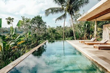 Swimming pool in luxury hotel resort