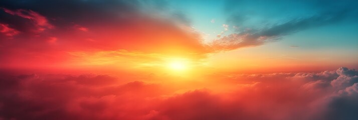 Fototapeta premium A background of a vibrant gradient blending sunny orange with sky blue