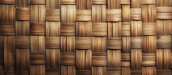 Bamboo weave wood texture pattern background created from handmade craft baskets. with copy space image. Place for adding text or design