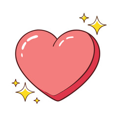 heart with sparkle vector icon, singles awareness vector illustration - simple illustration of heart with sparkle perfect for logos, and self love -themed designs.