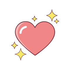 heart with sparkle vector icon, singles awareness vector illustration - simple illustration of heart with sparkle perfect for logos, and self love -themed designs.