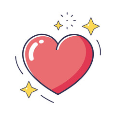 heart with sparkle vector icon, singles awareness vector illustration - simple illustration of heart with sparkle perfect for logos, and self love -themed designs.